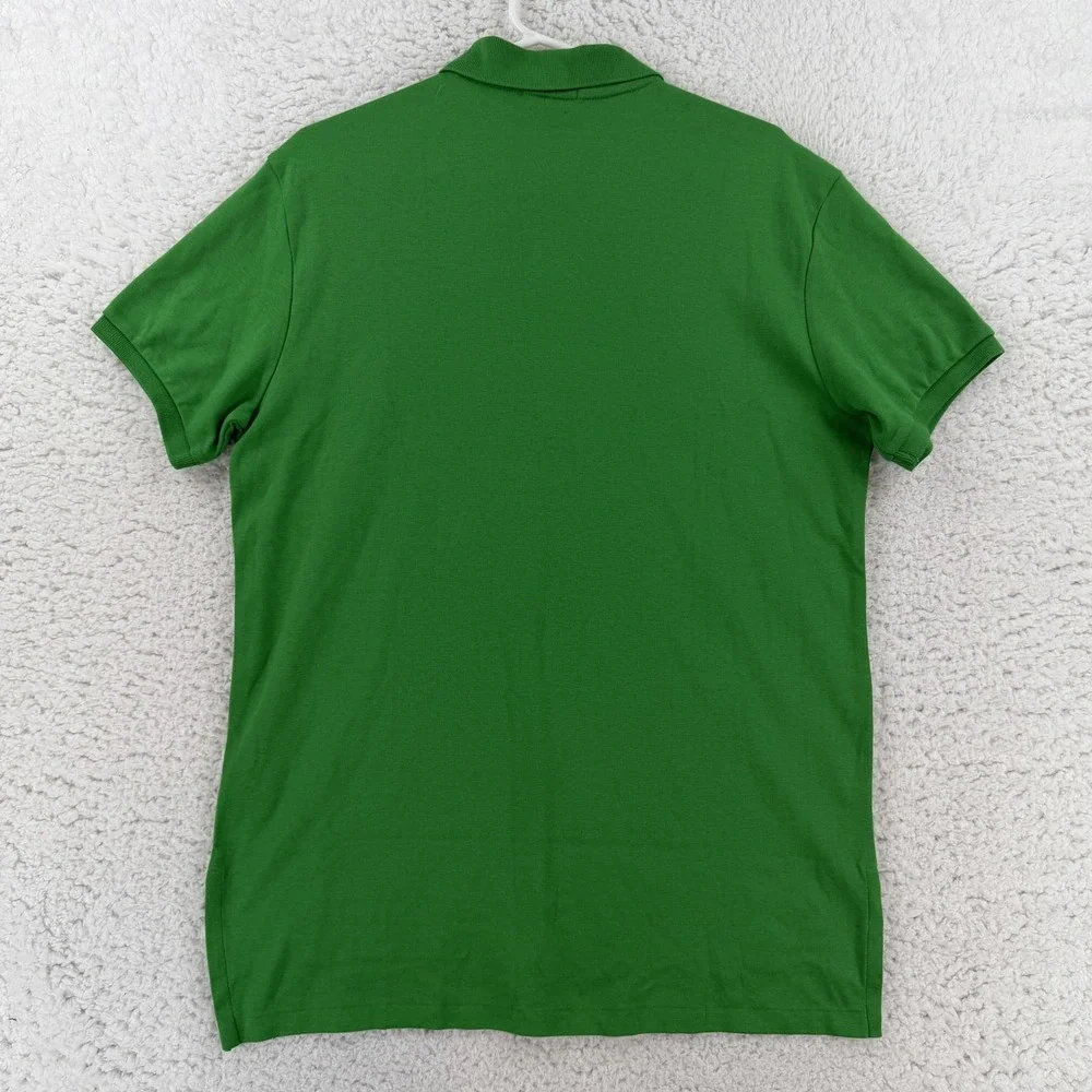 Polo Ralph Lauren Polo Shirt Mens Medium Green Custom Fit Cotton Pony Logo Top